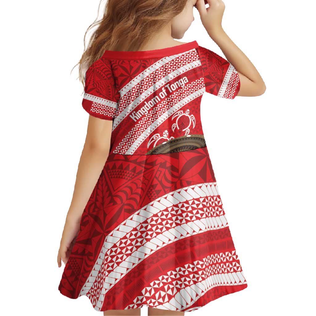 Kingdom Of Tonga Emancipation Day Family Matching Long Sleeve Bodycon Dress and Hawaiian Shirt Tongan Ngatu With Kumete Red LT14 - Polynesian Pride