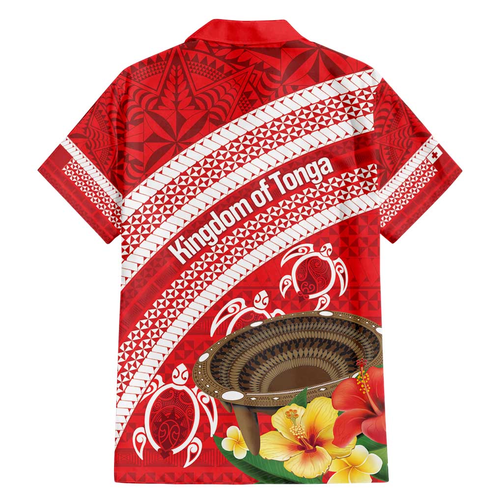 Kingdom Of Tonga Emancipation Day Family Matching Long Sleeve Bodycon Dress and Hawaiian Shirt Tongan Ngatu With Kumete Red LT14 - Polynesian Pride