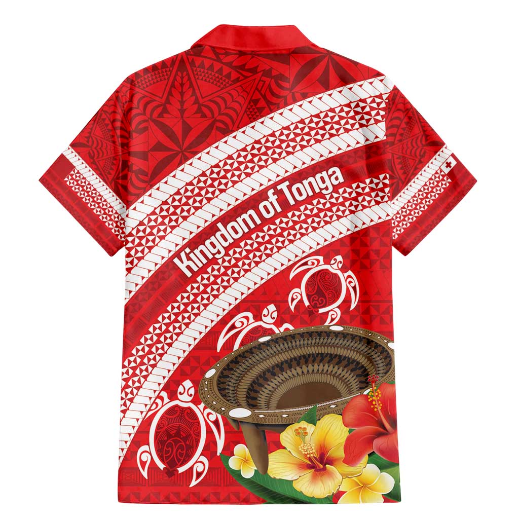 Kingdom Of Tonga Emancipation Day Family Matching Mermaid Dress and Hawaiian Shirt Tongan Ngatu With Kumete Red