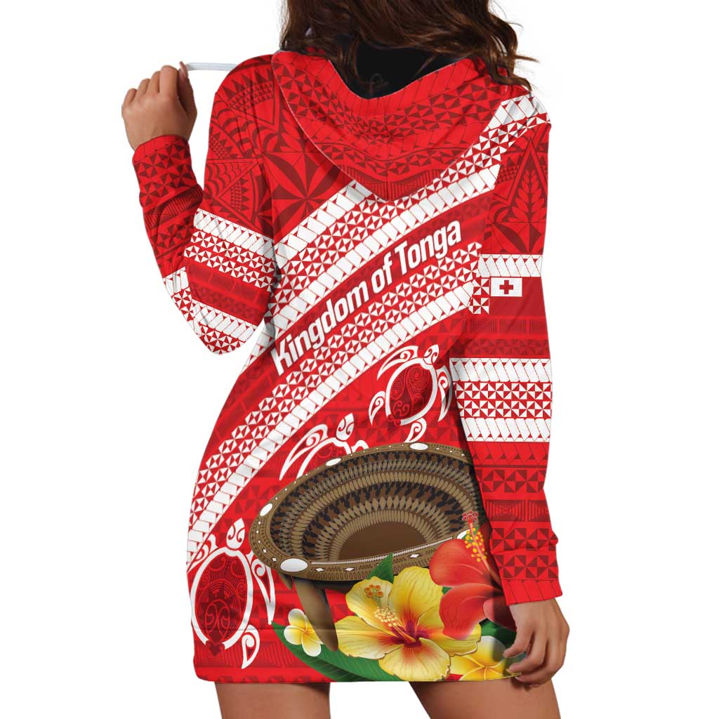 Kingdom Of Tonga Emancipation Day Hoodie Dress Tongan Ngatu With Kumete Red