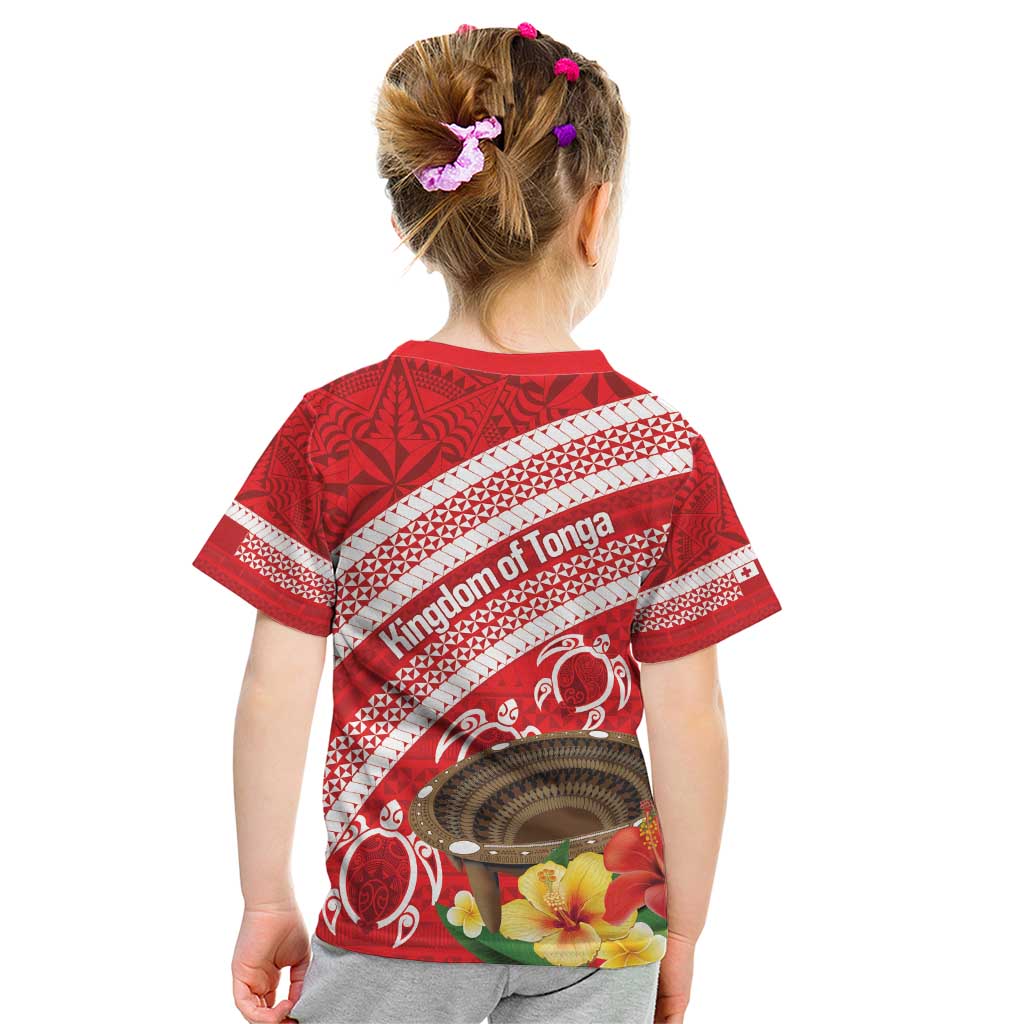 Kingdom Of Tonga Emancipation Day Kid T Shirt Tongan Ngatu With Kumete Red