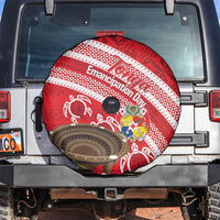 Kingdom Of Tonga Emancipation Day Spare Tire Cover Tongan Ngatu With Kumete Red LT14 Red - Polynesian Pride
