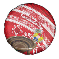 Kingdom Of Tonga Emancipation Day Spare Tire Cover Tongan Ngatu With Kumete Red LT14 - Polynesian Pride