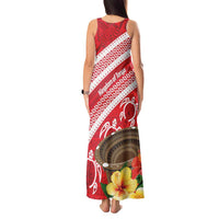 Kingdom Of Tonga Emancipation Day Tank Maxi Dress Tongan Ngatu With Kumete Red