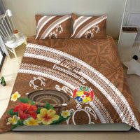 Kingdom Of Tonga Emancipation Day Bedding Set Tongan Ngatu With Kumete Brown