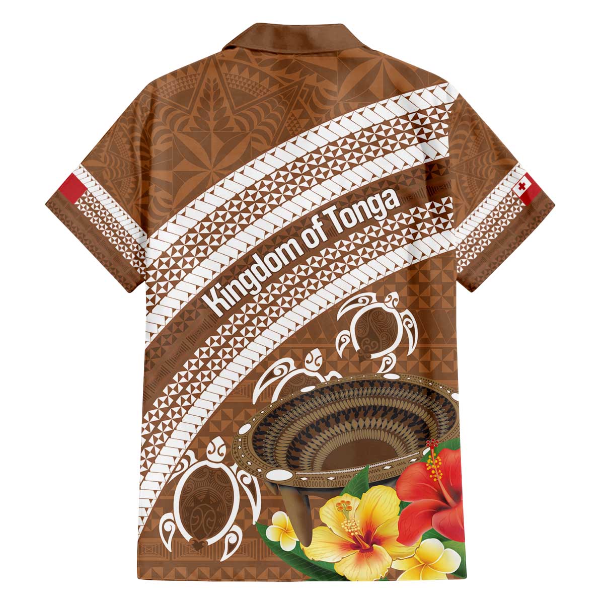 Kingdom Of Tonga Emancipation Day Family Matching Off The Shoulder Long Sleeve Dress and Hawaiian Shirt Tongan Ngatu With Kumete Brown