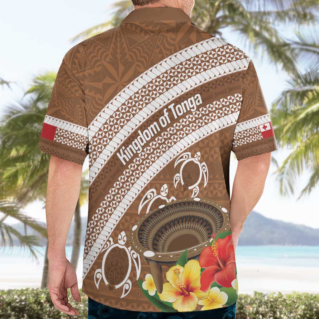 Kingdom Of Tonga Emancipation Day Hawaiian Shirt Tongan Ngatu With Kumete Brown