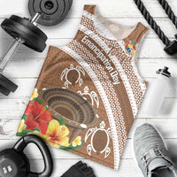 Kingdom Of Tonga Emancipation Day Men Tank Top Tongan Ngatu With Kumete Brown