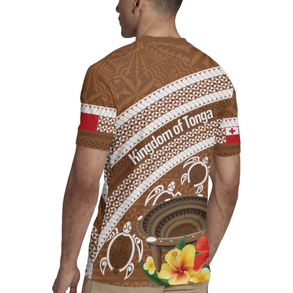 Kingdom Of Tonga Emancipation Day Rugby Jersey Tongan Ngatu With Kumete Brown