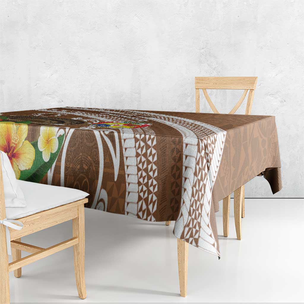 Kingdom Of Tonga Emancipation Day Tablecloth Tongan Ngatu With Kumete Brown