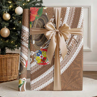 Kingdom Of Tonga Emancipation Day Wrapping Paper Tongan Ngatu With Kumete Brown - Polynesian Pride