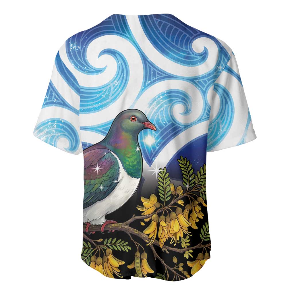 Kekeru New Zealand Matariki Baseball Jersey Kukupa Kowhai Maori New Year Blue Version LT14 - Polynesian Pride