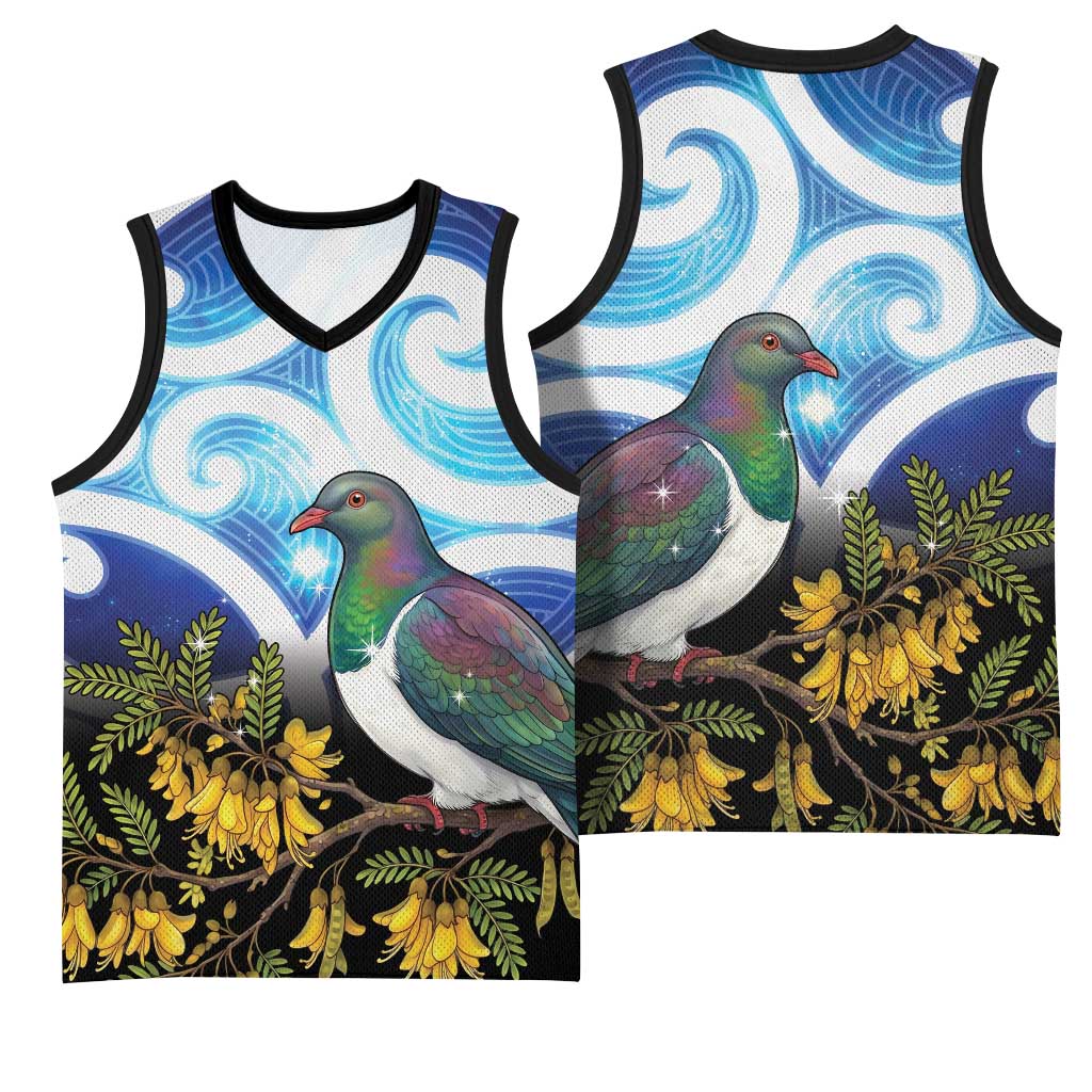 Kekeru New Zealand Matariki Basketball Jersey Kukupa Kowhai Maori New Year Blue Version
