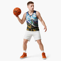 Kekeru New Zealand Matariki Basketball Jersey Kukupa Kowhai Maori New Year Blue Version