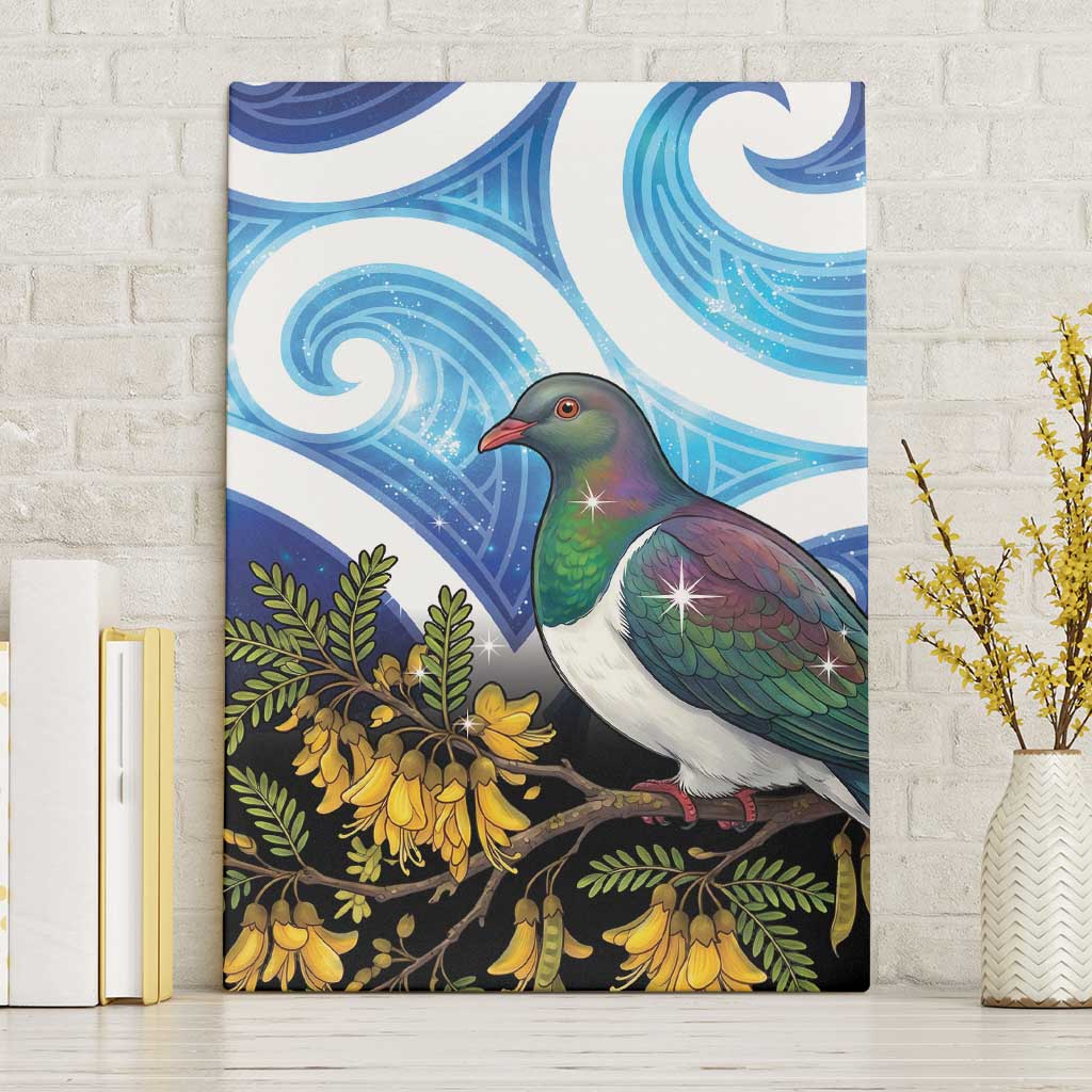 Kekeru New Zealand Matariki Canvas Wall Art Kukupa Kowhai Maori New Year Blue Version