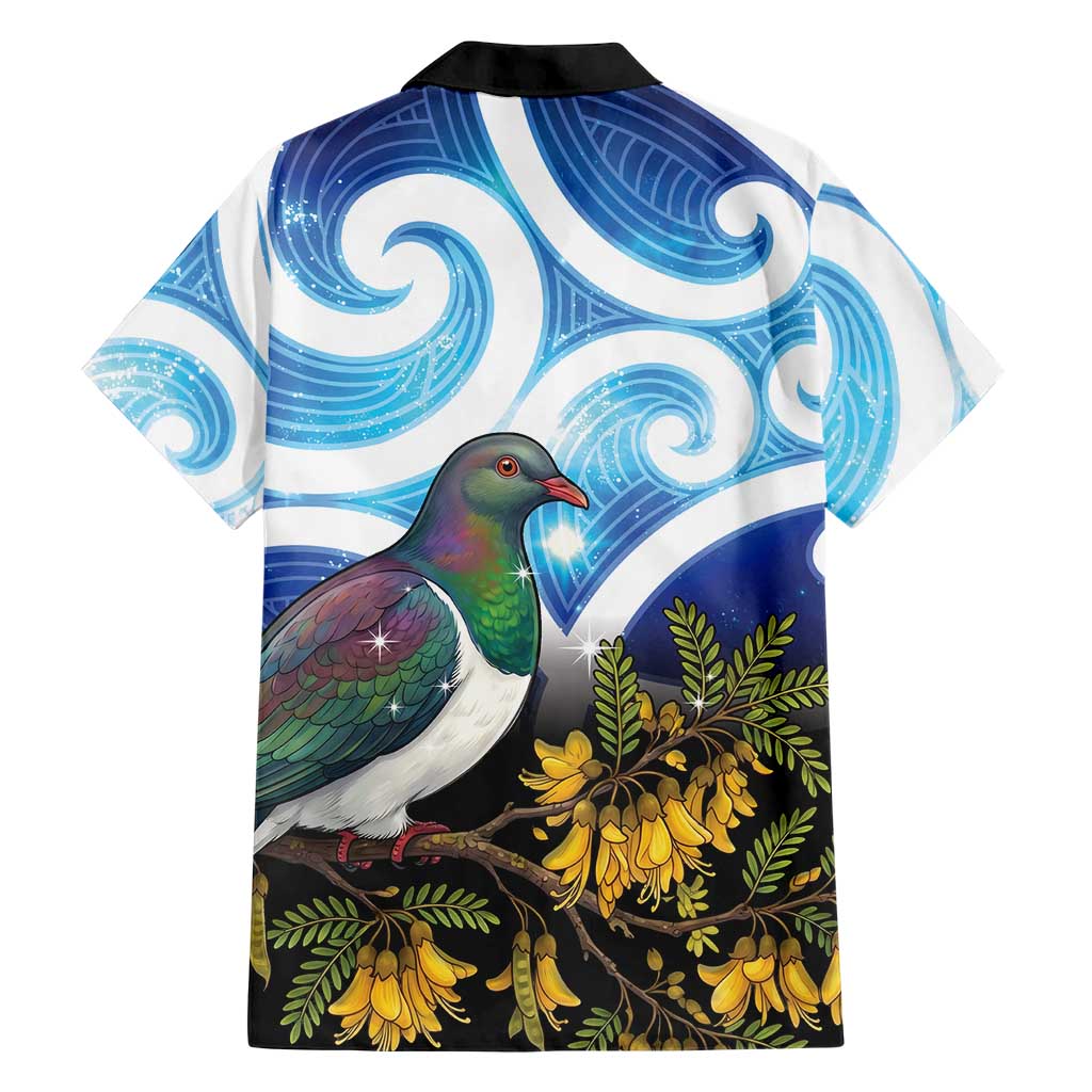 Kekeru New Zealand Matariki Family Matching Summer Maxi Dress and Hawaiian Shirt Kukupa Kowhai Maori New Year Blue Version LT14 - Polynesian Pride