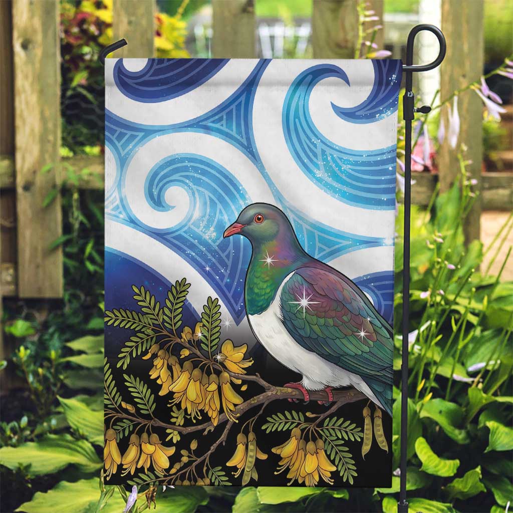 Kekeru New Zealand Matariki Garden Flag Kukupa Kowhai Maori New Year Blue Version LT14 Garden Flag Blue - Polynesian Pride