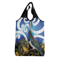 Kekeru New Zealand Matariki Grocery Bag Kukupa Kowhai Maori New Year Blue Version LT14 - Polynesian Pride