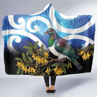 Kekeru New Zealand Matariki Hooded Blanket Kukupa Kowhai Maori New Year Blue Version LT14 One Size Blue - Polynesian Pride