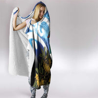 Kekeru New Zealand Matariki Hooded Blanket Kukupa Kowhai Maori New Year Blue Version LT14 - Polynesian Pride