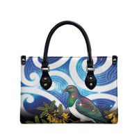 Kekeru New Zealand Matariki Leather Bag Kukupa Kowhai Maori New Year Blue Version