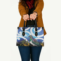 Kekeru New Zealand Matariki Leather Bag Kukupa Kowhai Maori New Year Blue Version