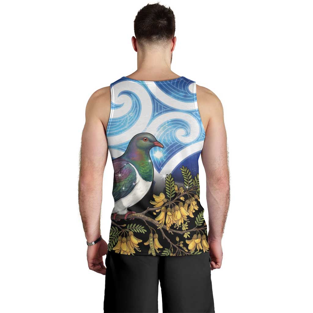 Kekeru New Zealand Matariki Men Tank Top Kukupa Kowhai Maori New Year Blue Version LT14 - Polynesian Pride