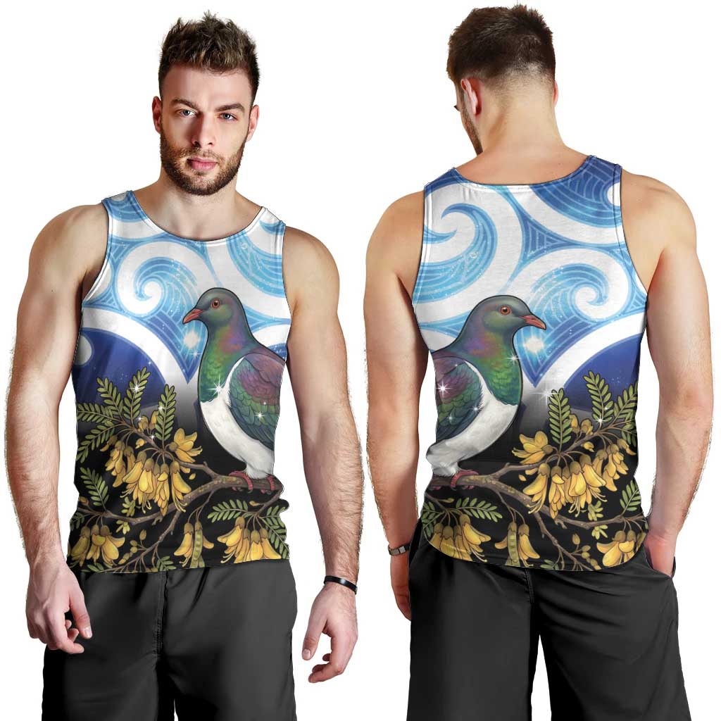 Kekeru New Zealand Matariki Men Tank Top Kukupa Kowhai Maori New Year Blue Version LT14 - Polynesian Pride