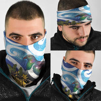 Kekeru New Zealand Matariki Neck Gaiter Kukupa Kowhai Maori New Year Blue Version