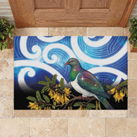 Kekeru New Zealand Matariki Rubber Doormat Kukupa Kowhai Maori New Year Blue Version