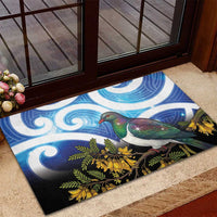 Kekeru New Zealand Matariki Rubber Doormat Kukupa Kowhai Maori New Year Blue Version