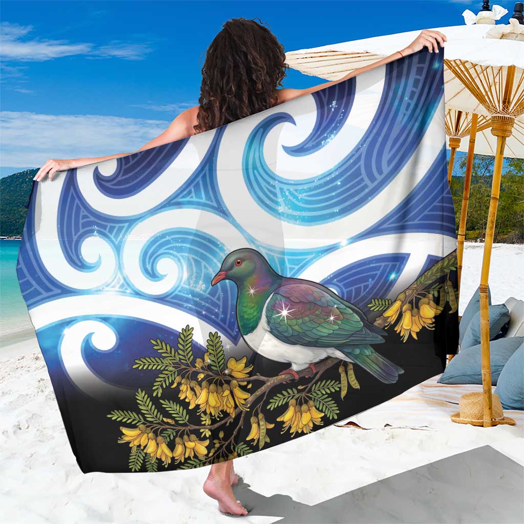 Kekeru New Zealand Matariki Sarong Kukupa Kowhai Maori New Year Blue Version