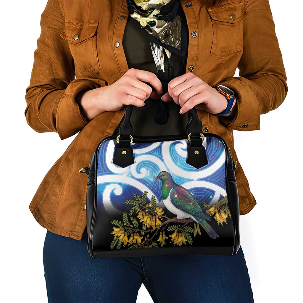 Kekeru New Zealand Matariki Shoulder Handbag Kukupa Kowhai Maori New Year Blue Version