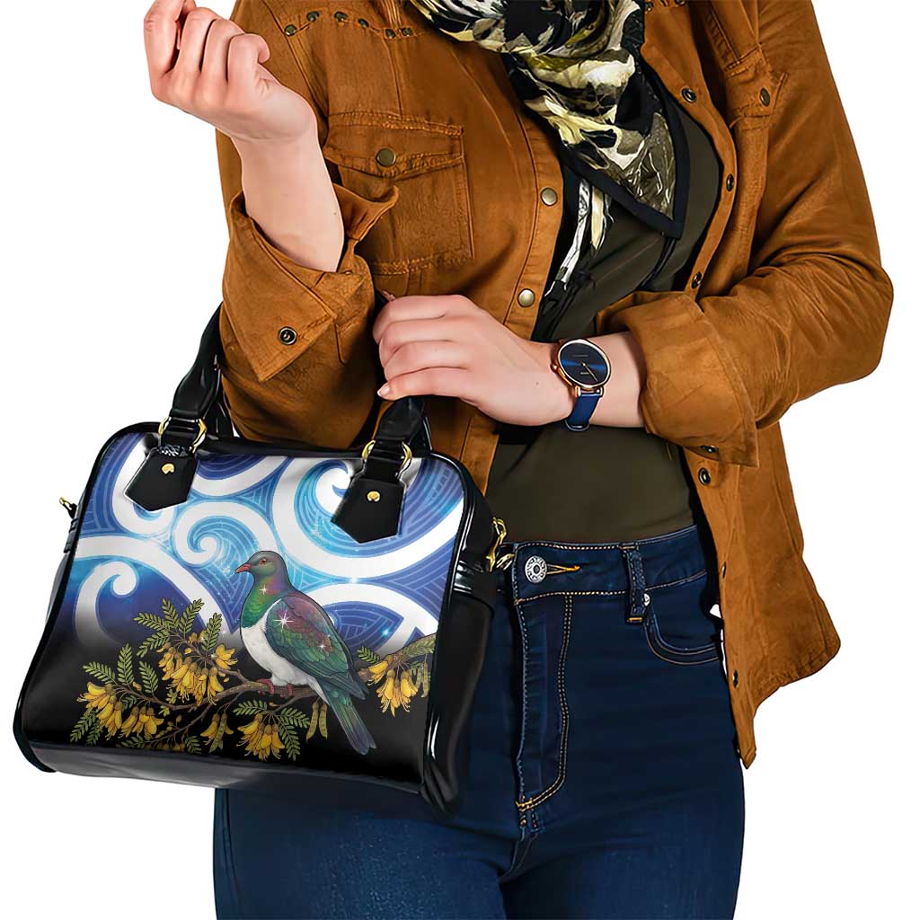 Kekeru New Zealand Matariki Shoulder Handbag Kukupa Kowhai Maori New Year Blue Version