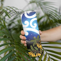 Kekeru New Zealand Matariki Skinny Tumbler Kukupa Kowhai Maori New Year Blue Version