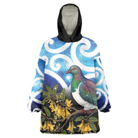 Kekeru New Zealand Matariki Wearable Blanket Hoodie Kukupa Kowhai Maori New Year Blue Version