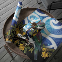 Kekeru New Zealand Matariki Wrapping Paper Kukupa Kowhai Maori New Year Blue Version