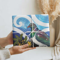Kekeru New Zealand Matariki Wrapping Paper Kukupa Kowhai Maori New Year Blue Version