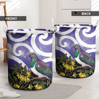 Kekeru New Zealand Matariki Laundry Basket Kukupa Kowhai Maori New Year Purple Version LT14 - Polynesian Pride