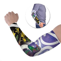 Kekeru New Zealand Matariki Arm Sleeves Kukupa Kowhai Maori New Year Purple Version LT14 Set of 2 Purple - Polynesian Pride
