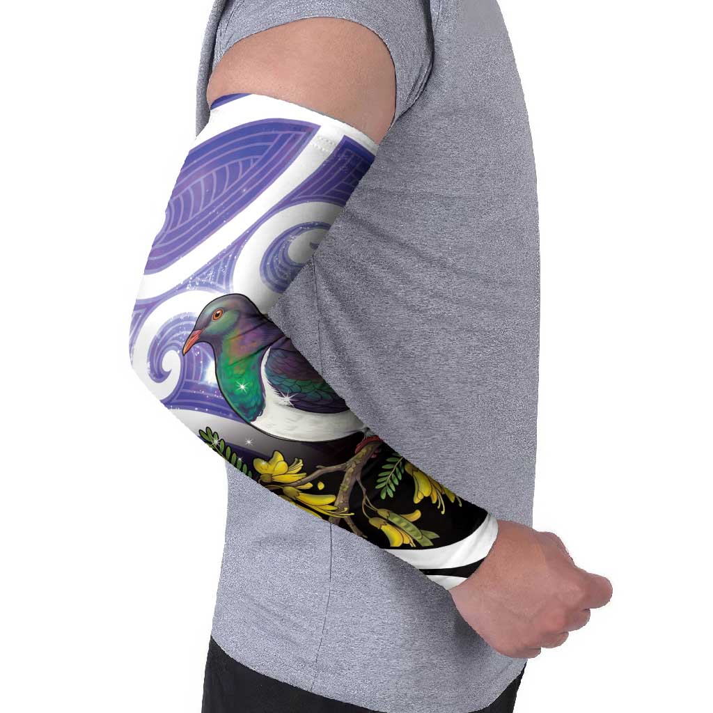 Kekeru New Zealand Matariki Arm Sleeves Kukupa Kowhai Maori New Year Purple Version LT14 - Polynesian Pride