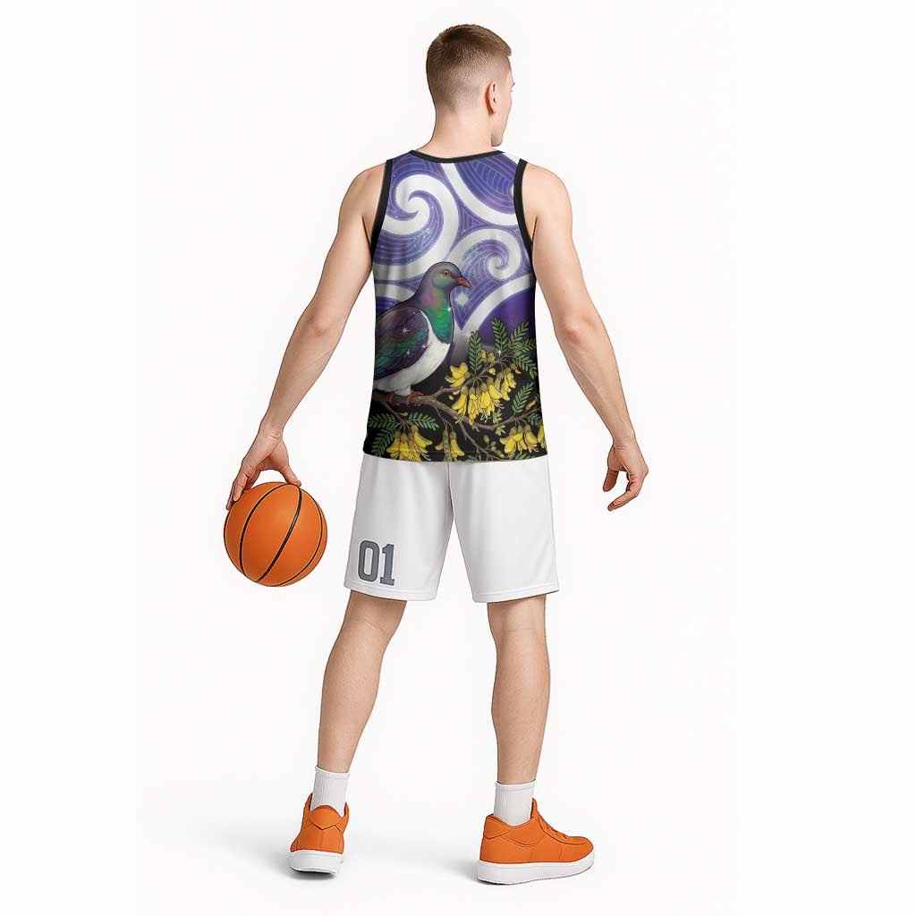 Kekeru New Zealand Matariki Basketball Jersey Kukupa Kowhai Maori New Year Purple Version