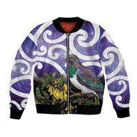 Kekeru New Zealand Matariki Bomber Jacket Kukupa Kowhai Maori New Year Purple Version