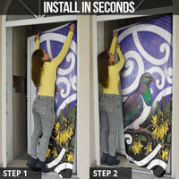 Kekeru New Zealand Matariki Door Cover Kukupa Kowhai Maori New Year Purple Version