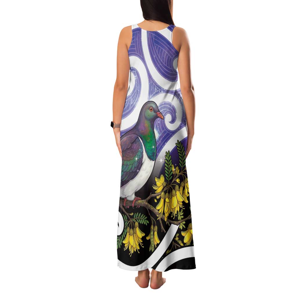 Kekeru New Zealand Matariki Family Matching Tank Maxi Dress and Hawaiian Shirt Kukupa Kowhai Maori New Year Purple Version LT14 - Polynesian Pride