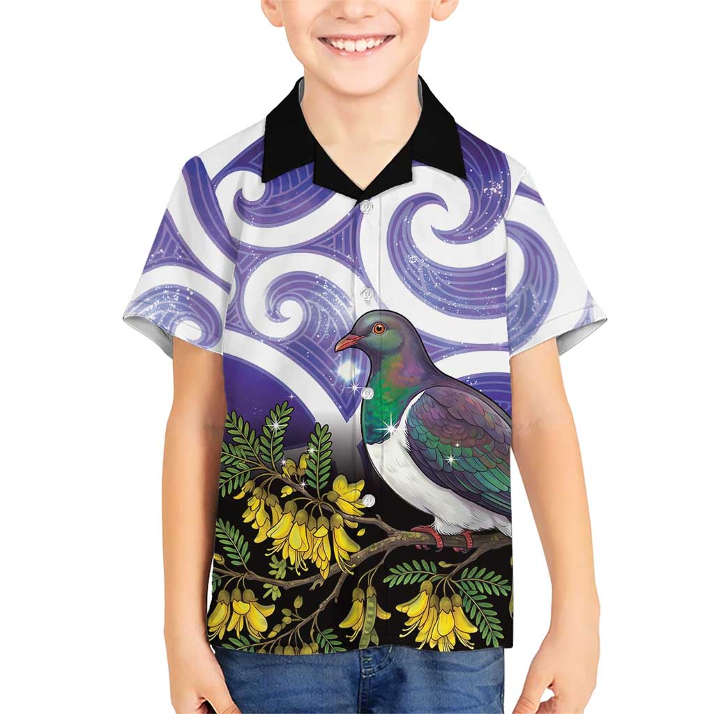 Kekeru New Zealand Matariki Hawaiian Shirt Kukupa Kowhai Maori New Year Purple Version