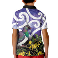 Kekeru New Zealand Matariki Kid Polo Shirt Kukupa Kowhai Maori New Year Purple Version