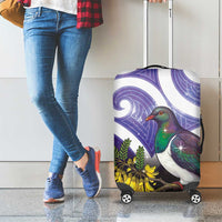 Kekeru New Zealand Matariki Luggage Cover Kukupa Kowhai Maori New Year Purple Version