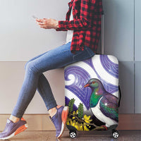 Kekeru New Zealand Matariki Luggage Cover Kukupa Kowhai Maori New Year Purple Version