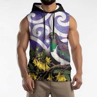 Kekeru New Zealand Matariki Sleeveless Hoodie Kukupa Kowhai Maori New Year Purple Version